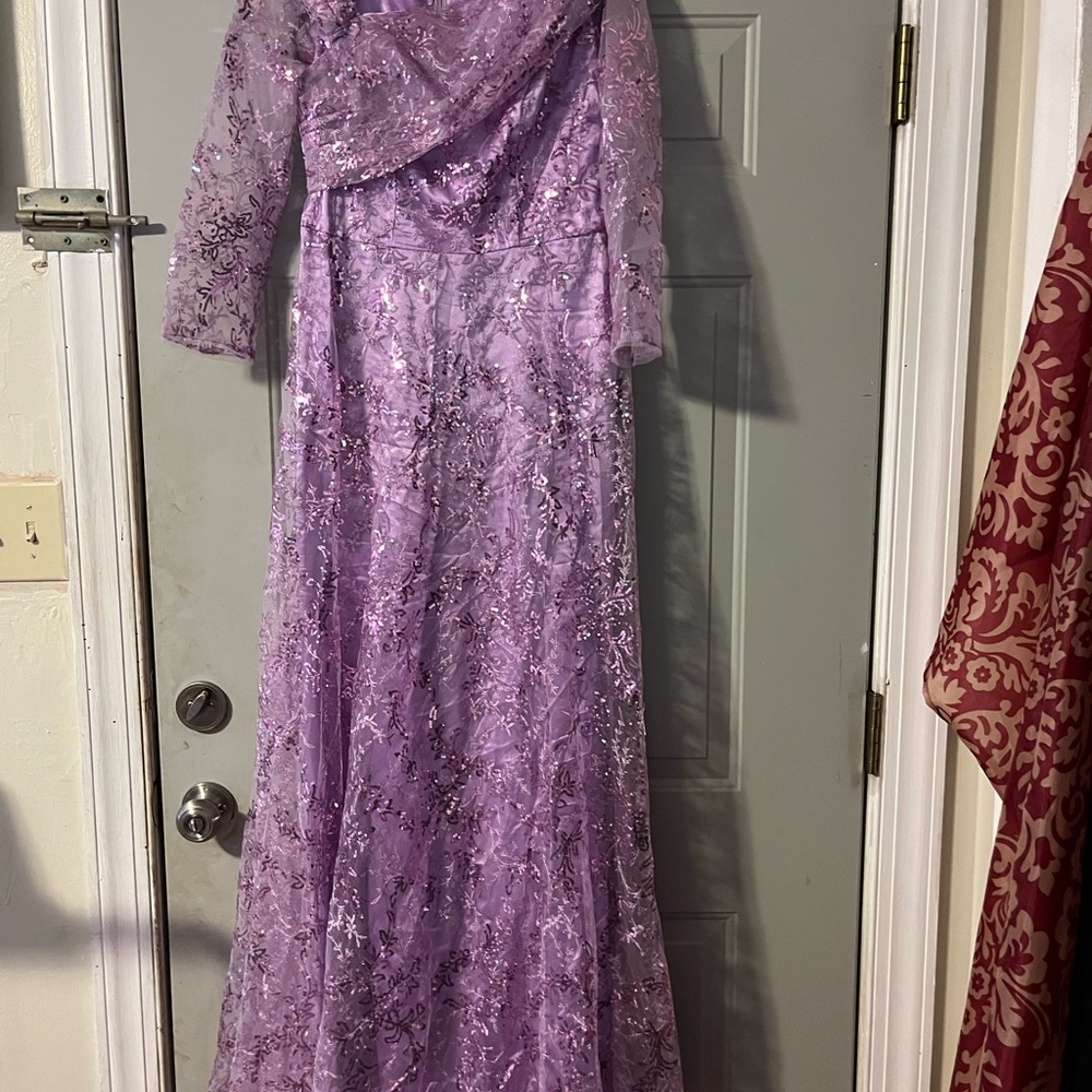 Chic Long Sleeve Purple Dress